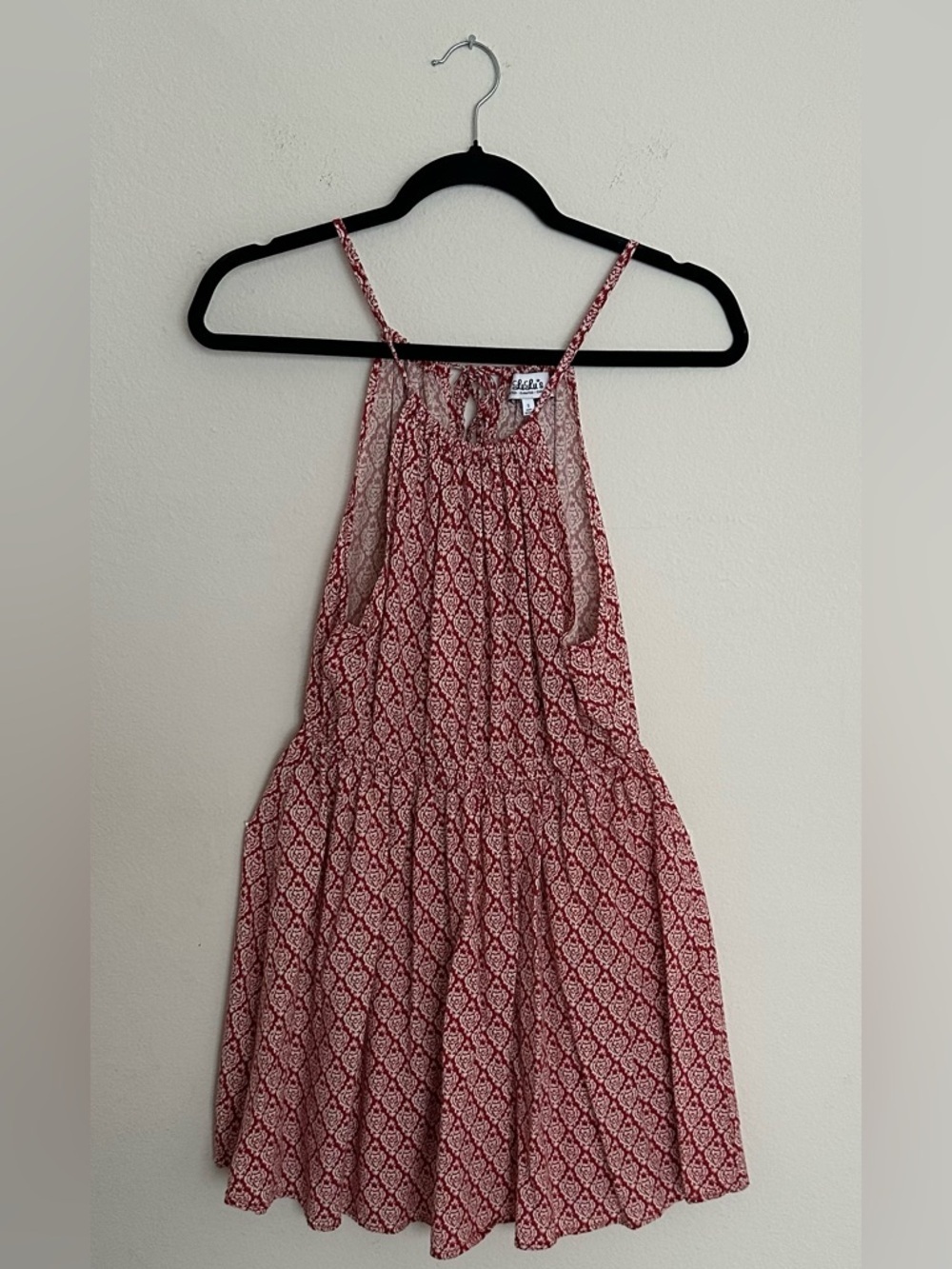 Lulus Red Geo-Print Halter Mini Dress - Picture 4 of 12